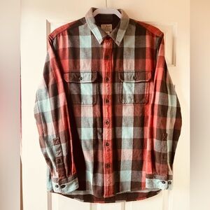 L,L. Bean Men's 1912 Field Flannel Shirt Slightly Fitted Plaid Multicolor Size M